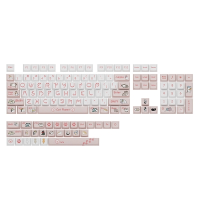 Cat Plant 104+27 XDA-like Profile Keycap Set Cherry MX PBT Dye-subbed for Mechanical Gaming Keyboard